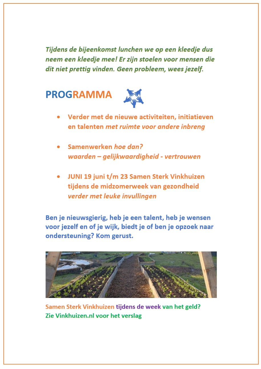 Editie 9 Samen sterk Lunch donderdag 11 Mei 2